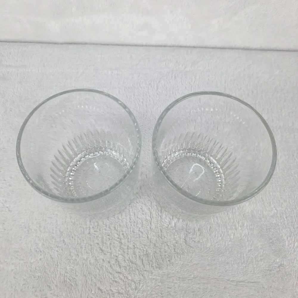 Set of 2 Crown Royal Whiskey Rocks Glasses Etched Logo Heavy Base Bar Tumblers